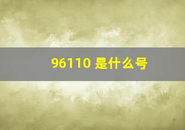 96110 是什么号